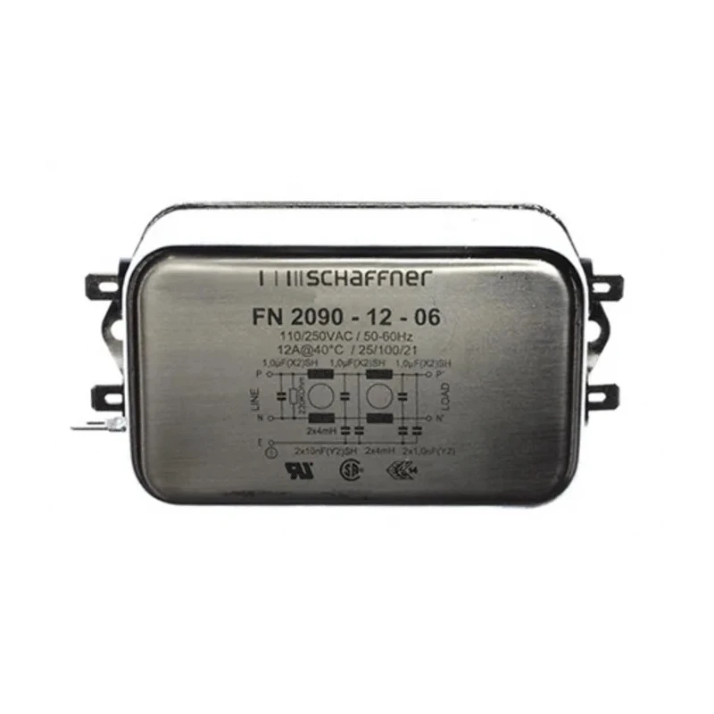 Schaffner 12 A 250V ac/dc Chassis Mount 1 Phase EMI Filter Fast-On Termination FN2090