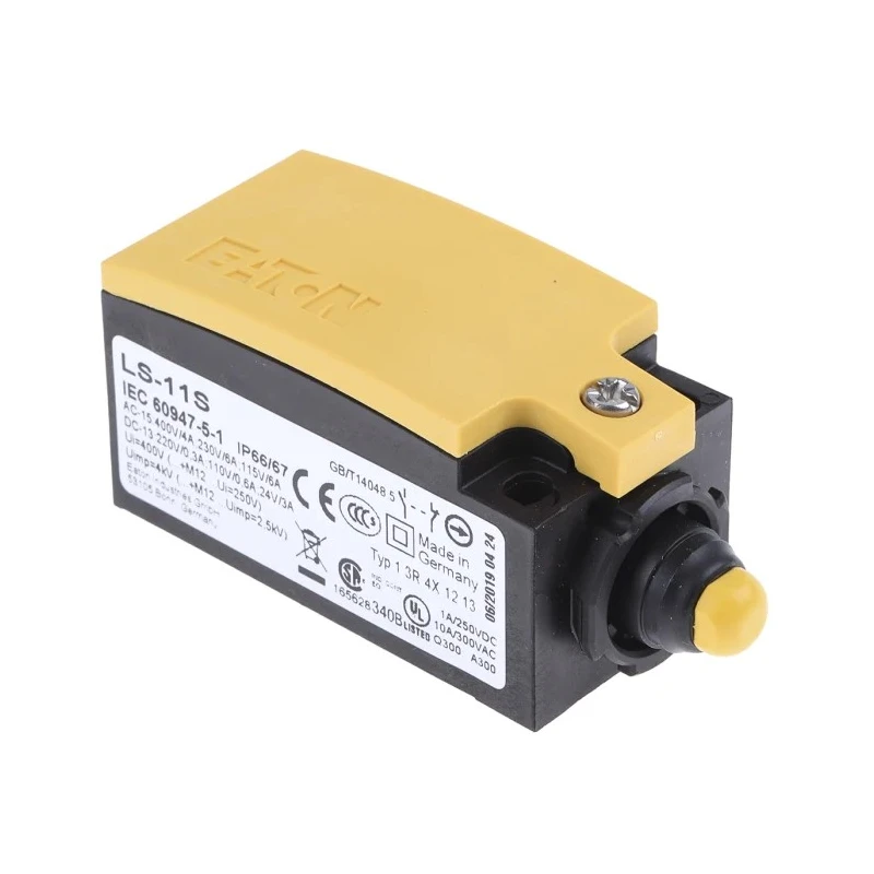 Eaton LS-Titan Series Plunger Limit Switch 1 NO/1 NC Plastic Housing IP67 IP66 415V AC 6A 266105 LS-11S