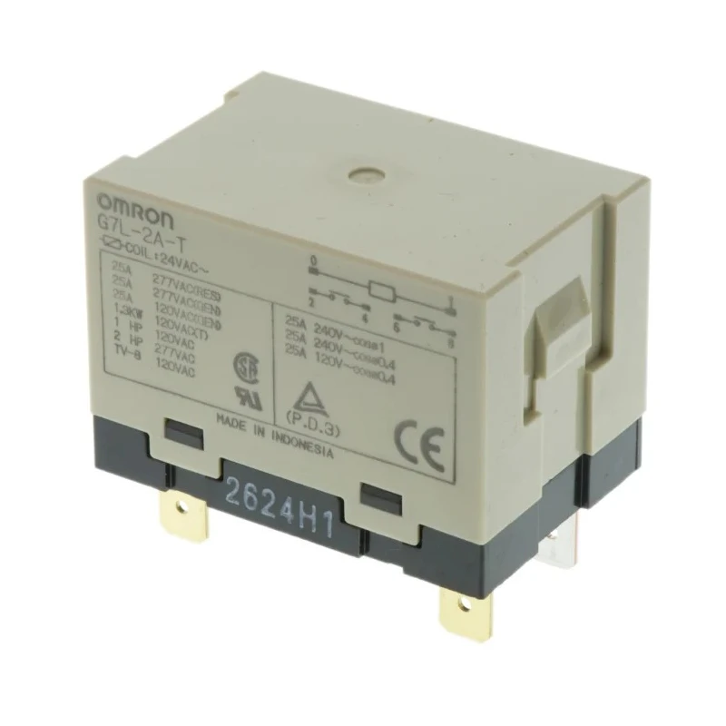 Omron Panel Power Relay 24V AC Coil 25A Switching Current DPST G7L-2A-T AC24