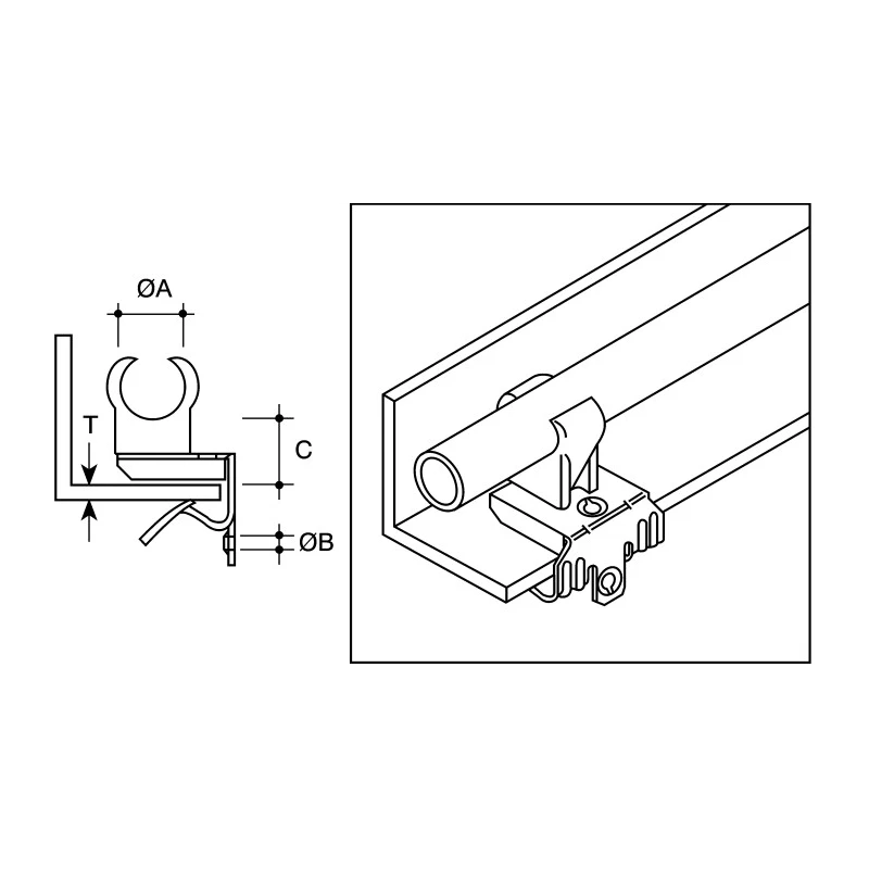 RS PRO Girder Cable Clip Steel Passivated Zinc Plated Maximum Cable Diameter 22mm Maximum Flange Thickness 3mm 203-7414