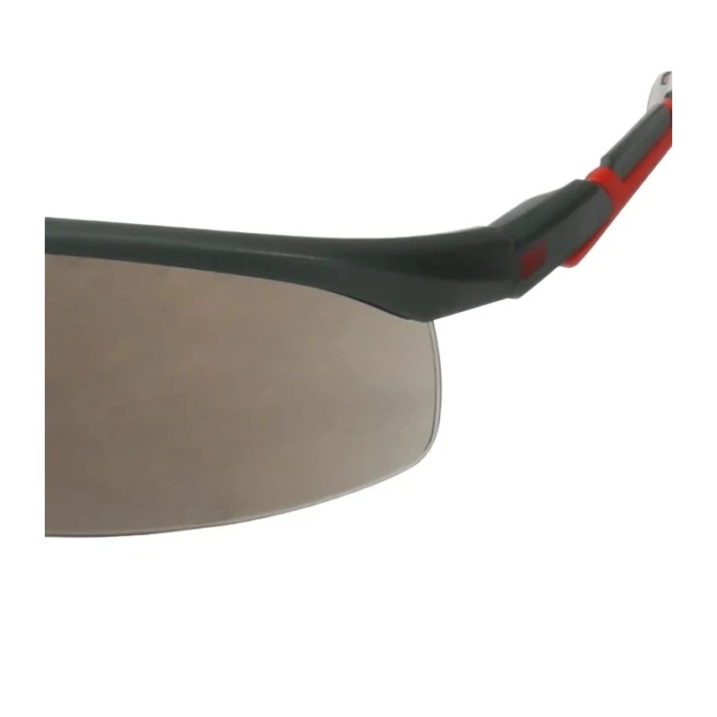 3M 2000 Safety Glasses, Anti-Scratch, Anti-Fog Coating, Grey Polycarbonate Lens, Plastic Half Frame S2002SGAF-RED