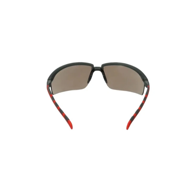 3M 2000 Safety Glasses, Anti-Scratch, Anti-Fog Coating, Grey Polycarbonate Lens, Plastic Half Frame S2002SGAF-RED