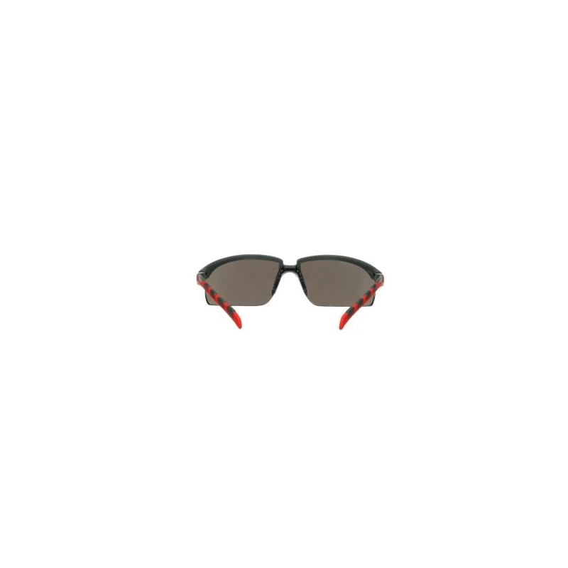 3M 2000 Safety Glasses, Anti-Scratch, Anti-Fog Coating, Grey Polycarbonate Lens, Plastic Half Frame S2002SGAF-RED
