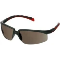 3M 2000 Safety Glasses, Anti-Scratch, Anti-Fog Coating, Grey Polycarbonate Lens, Plastic Half Frame S2002SGAF-RED