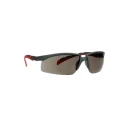 3M 2000 Safety Glasses, Anti-Scratch, Anti-Fog Coating, Grey Polycarbonate Lens, Plastic Half Frame S2002SGAF-RED