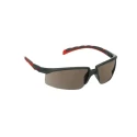 3M 2000 Safety Glasses, Anti-Scratch, Anti-Fog Coating, Grey Polycarbonate Lens, Plastic Half Frame S2002SGAF-RED