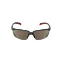 3M 2000 Safety Glasses, Anti-Scratch, Anti-Fog Coating, Grey Polycarbonate Lens, Plastic Half Frame S2002SGAF-RED