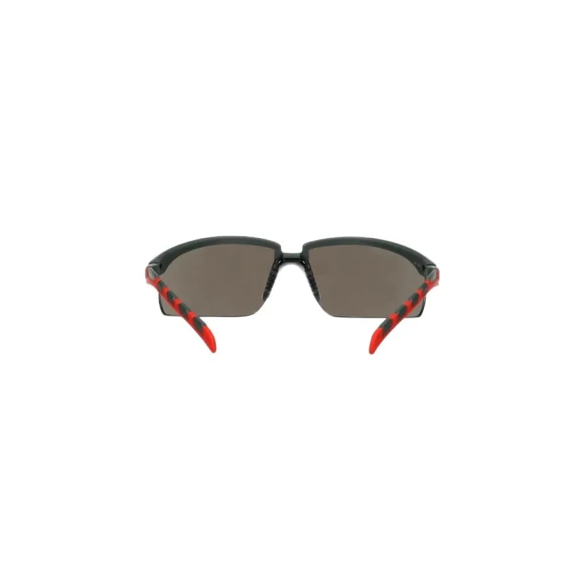 3M 2000 Safety Glasses, Anti-Scratch, Anti-Fog Coating, Grey Polycarbonate Lens, Plastic Half Frame S2002SGAF-RED