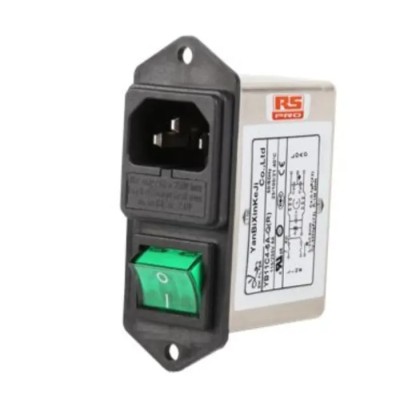 RS PRO 250V 6A Chassis Mount IEC Filter 2 Pole with 2 Fuse 237-8669