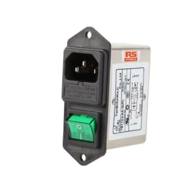 RS PRO 250V 6A Chassis Mount IEC Filter 2 Pole with 2 Fuse 237-8669