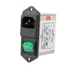 RS PRO 250V 6A Chassis Mount IEC Filter 2 Pole with 2 Fuse 237-8669