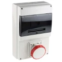 Scame DOMINO IP66 Red Wall Mount 3P+N+PE Angled Residual Current Device 63A 415V IP66 