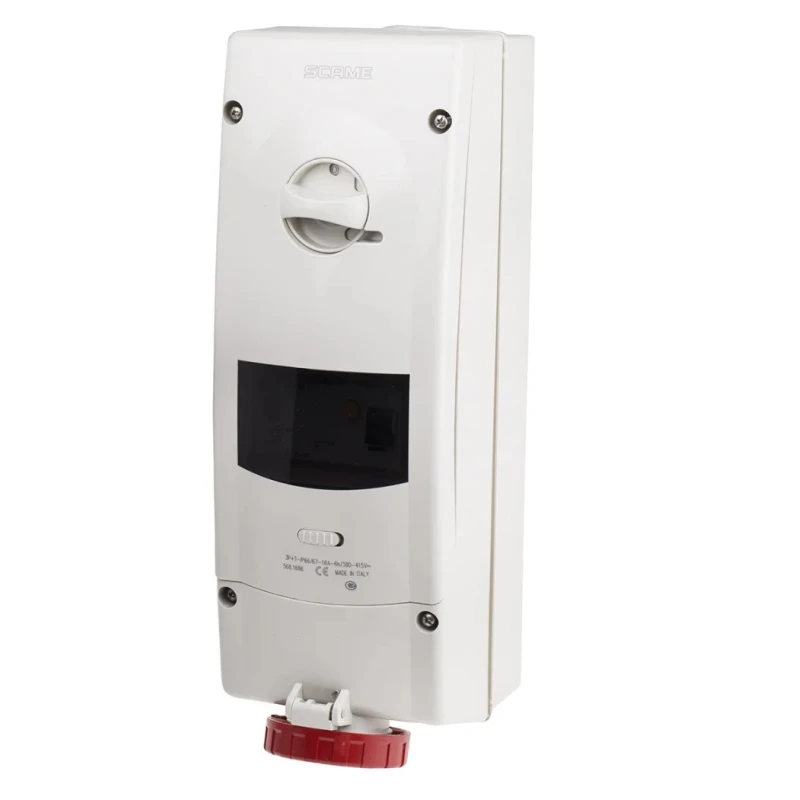 Scame ADVANCE 2 Red Wall Mount 3P+PE Residual Current Device 16A 415V IP67 
