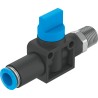 Festo Pneumatic Manual Control Valve 3/2 Bistable, Manual Actuation, 8 bar, Nickel Plated Brass & PBT Body HE-3-1/4-QS-8