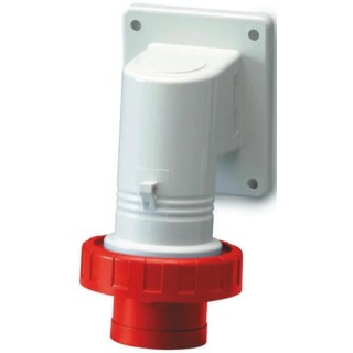 Scame EUREKA IP66, IP67 Red Wall Mount 3P+PE Right Angle Industrial Power Connector 16A 415V 247.1696