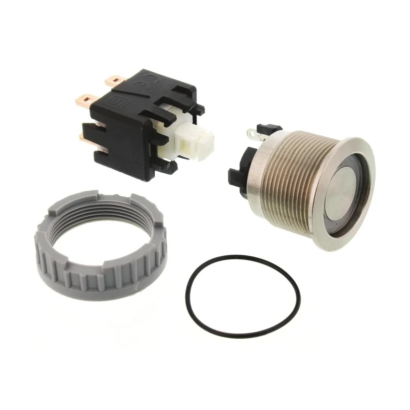 Schurter MSM LA 22 Series Illuminated Push Button Switch, Latching, Panel Mount, 22 mm Cutout, DPDT, Red 1241.6834.1121000