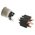 Schurter MSM LA 22 Series Illuminated Push Button Switch, Latching, Panel Mount, 22 mm Cutout, DPDT, Red 1241.6834.1121000