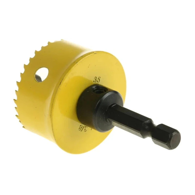 Starrett 35 mm Diameter High Speed Steel Bi-Metal Drill Bit for Wood Mild Steel Sheet Plasterboard CSC35
