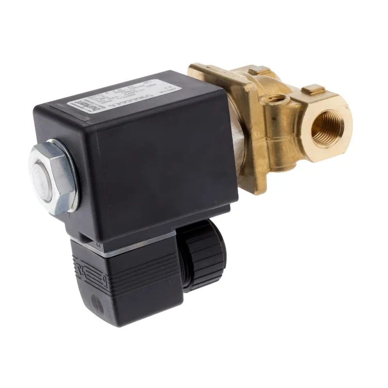 Burkert Brass Body 2-Port Normally Closed Solenoid Valve 230V AC 1/4 in G Threaded Inlet & 6.35 mm Outlet 053188