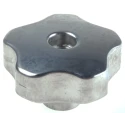 NEUTRAL Silver Aluminium Multiple Lobes Clamping Knob, Threaded Hole, 40 mm Diameter, 19 mm Thread Length 478-428