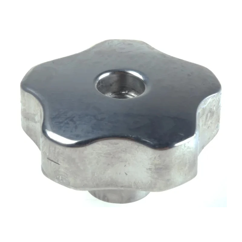 NEUTRAL Silver Aluminium Multiple Lobes Clamping Knob, Threaded Hole, 40 mm Diameter, 19 mm Thread Length 478-428