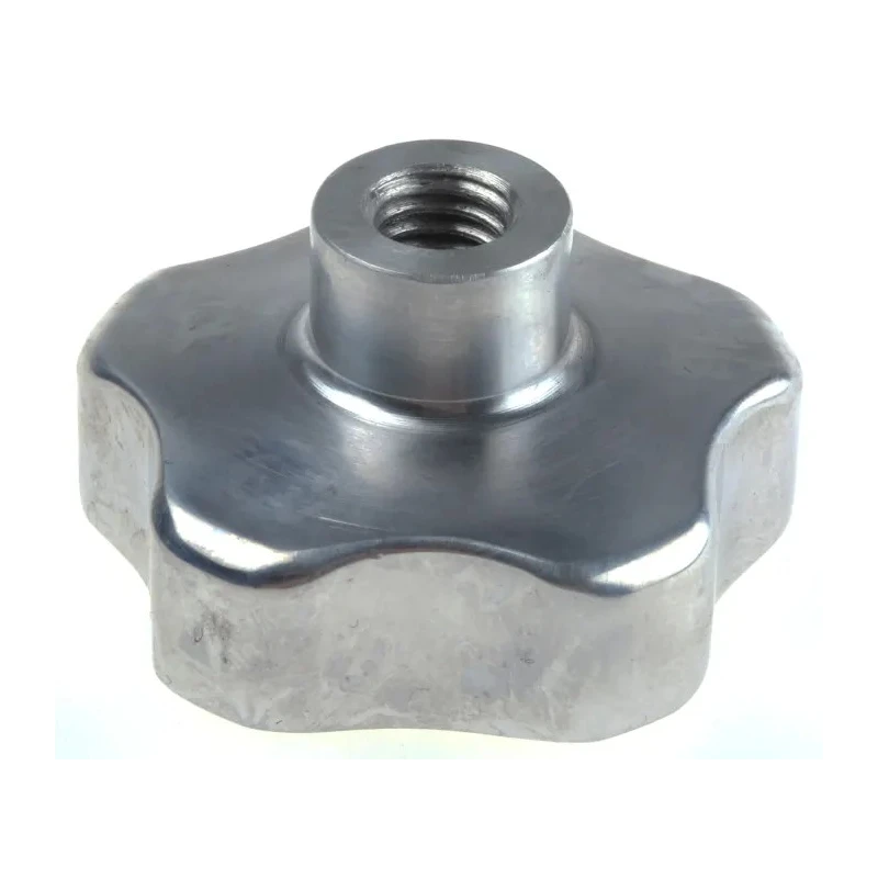 NEUTRAL Silver Aluminium Multiple Lobes Clamping Knob, Threaded Hole, 40 mm Diameter, 19 mm Thread Length 478-428