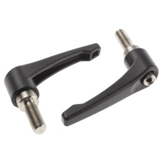 RS PRO Stainless Steel Clamping Lever M12 x 32 mm Die Cast Zinc Handle Black 478-270