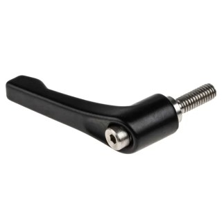 RS PRO Stainless Steel Clamping Lever M6 x 16 mm Die Cast Zinc Handle Black 42mm Length 478-866