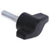 RS PRO Black Thermoplastic Wing Clamping Knob Threaded Stud 35 mm Diameter Model 478-444