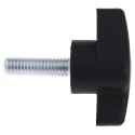 RS PRO Black Thermoplastic Wing Clamping Knob Threaded Stud 35 mm Diameter Model 478-444