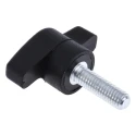 RS PRO Black Thermoplastic Wing Clamping Knob Threaded Stud 35 mm Diameter Model 478-444