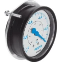 Festo Threaded Pressure Gauge 63 mm Dial Size 1/4 in G Connection Brass Case ABS Black Dial FVAM-63-V1/0-G1/4-EN