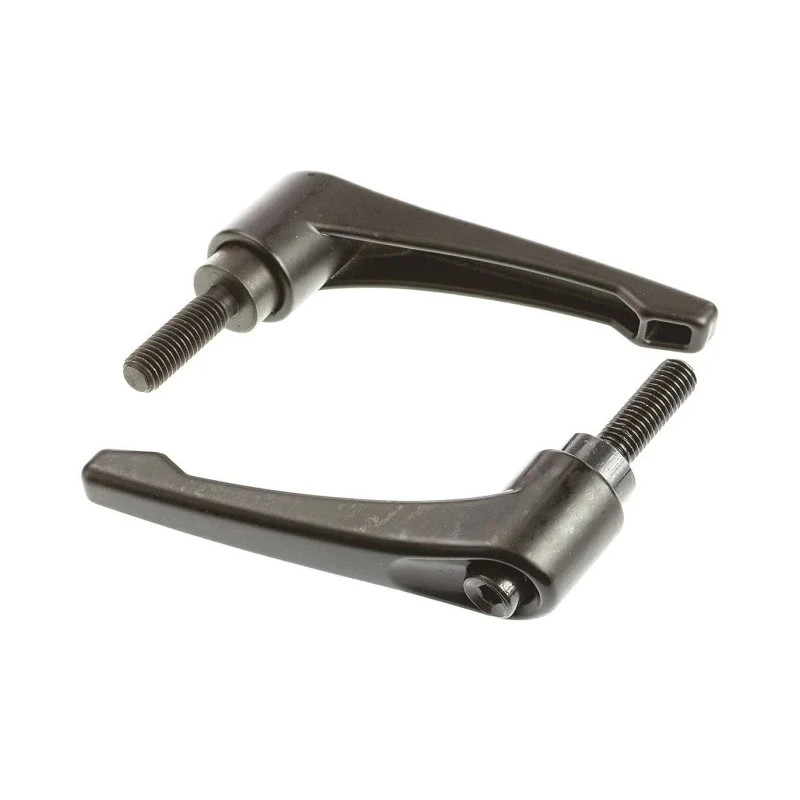 RS PRO Stainless Steel Clamping Lever M10 x 32 mm Black Die Cast Zinc Handle Steel Shaft 478-898