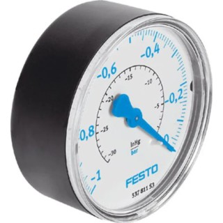 Festo 40 mm Threaded Pressure Gauge R 1/8, Vacuum Pressure Gauge, 0 bar VAM-40-V1/0-R1/8-EN