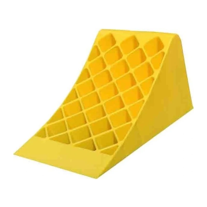 RS PRO High Density Polyethylene Wheel Chock Safety Equipment Yellow Model 204-1755