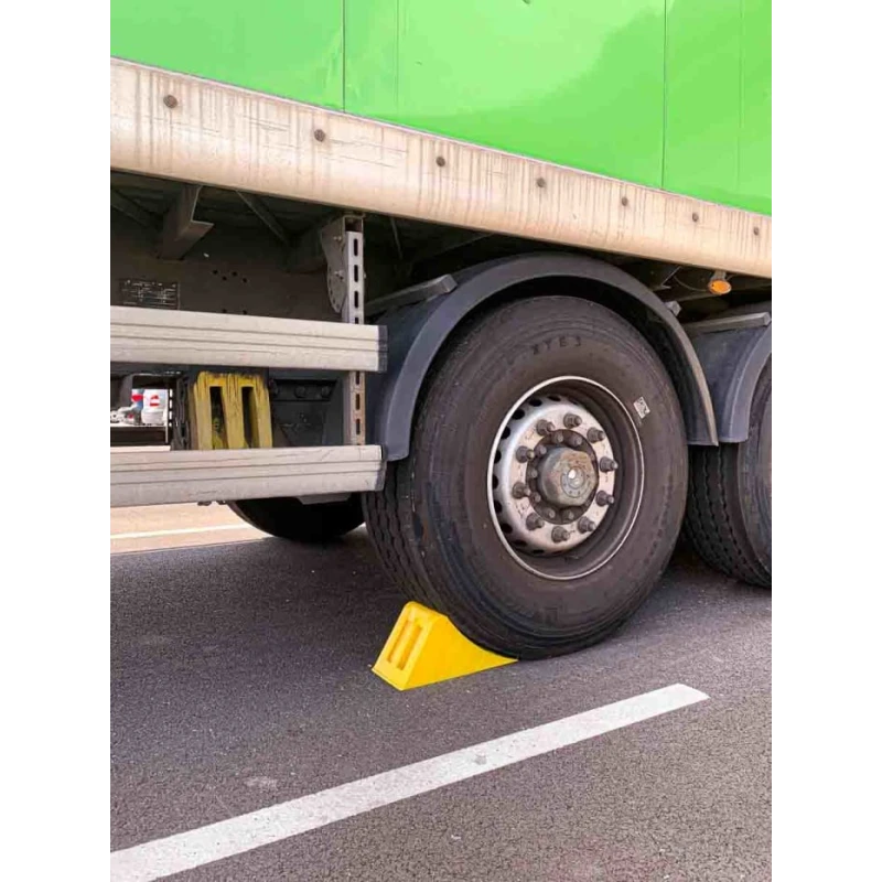 RS PRO High Density Polyethylene Wheel Chock Safety Equipment Yellow Model 204-1755