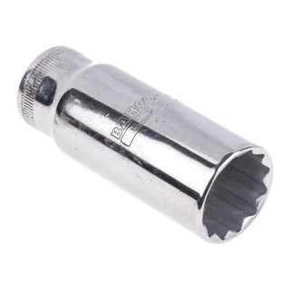 Bahco 1/2 in Drive 24 mm 12 Point Square Drive Socket, Polished Alloy Steel, 82.6mm Overall Length 7805DM-24