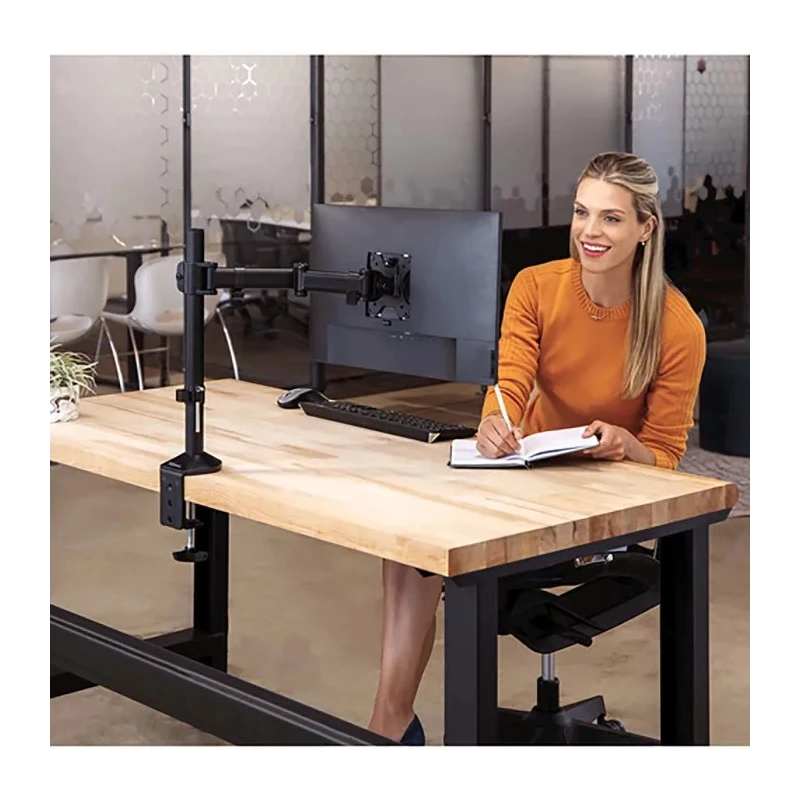 Fellowes Single Monitor Arm with Extension Arm, Supports 32in Screen Up to 8kg, VESA 75x75 or 100x100 mm, Height 8502501