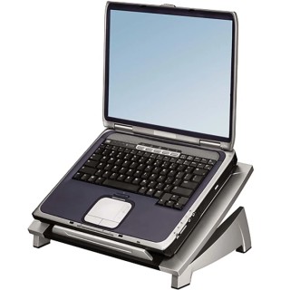 Fellowes Laptop Stand for Use with 17 in Laptop, Tilt Adjustable, Silver Black 8032001