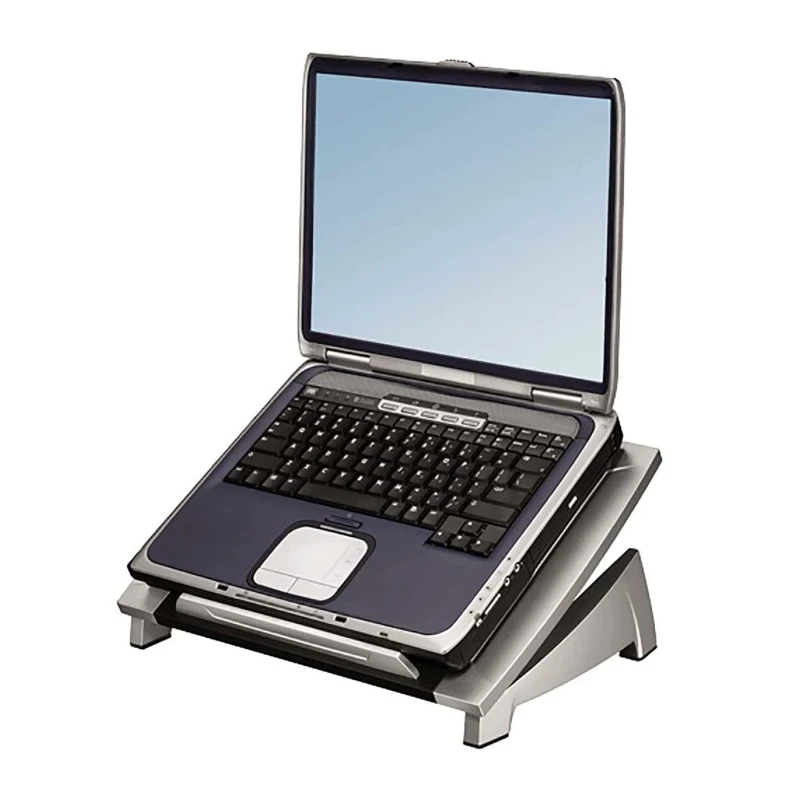 Fellowes Laptop Stand for Use with 17 in Laptop, Tilt Adjustable, Silver Black 8032001