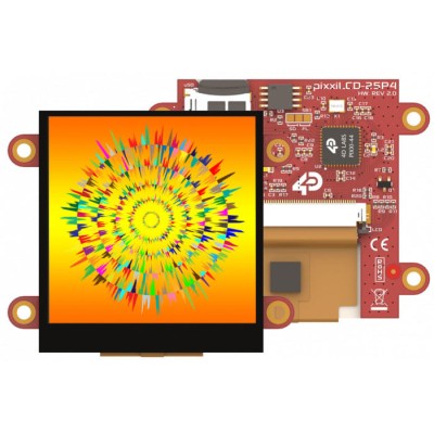 4D Systems 2.5 Inch Capacitive Touch Screen LCD Colour Display SPI Interface 63.5 mm 240x240 Pixel pixxiLCD-25P4-CTP