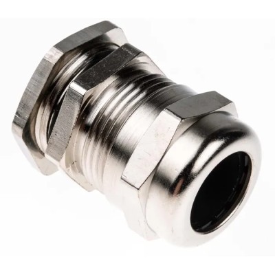 SIB TEC Series Metallic Nickel Plated Brass Cable Gland, PG16 Thread Size, 8 mm Min. to 15 mm Max. Cable Diameter C5016000R