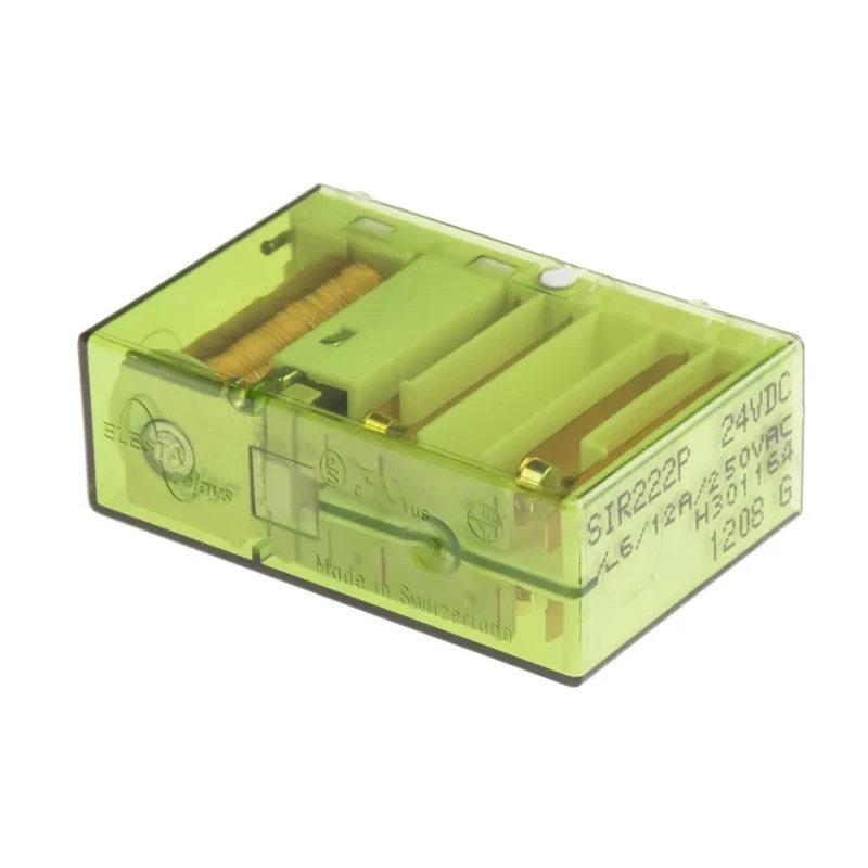 Elesta PCB Force Guided Relay 2-Pole DPDT, 24V DC Coil Voltage, Gold Plated Contacts SIR 222P 24VDC