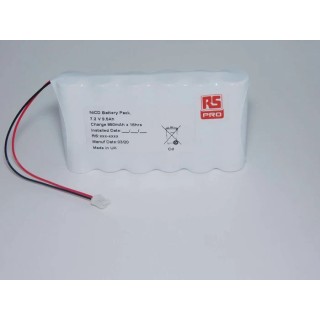 RS PRO 7.2 V NiCd AA Rechargeable Battery Pack 6 Cells 940 mAh 85x51x15 mm 130g 204-2762