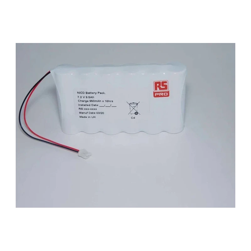 RS PRO 7.2 V NiCd AA Rechargeable Battery Pack 6 Cells 940 mAh 85x51x15 mm 130g 204-2762