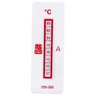 RS PRO Temperature Sensitive Label, 37 °C to 65 °C, 8 Levels, Vertical Orientation, Non-Reversible, 10 Labels Per 555-392