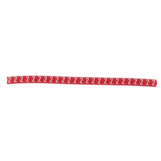 HellermannTyton Helagrip Slide-On Cable Marker, White Pre-Printed "2", 2 mm to 5 mm Cable Diameter, PVC Material, 901-10358