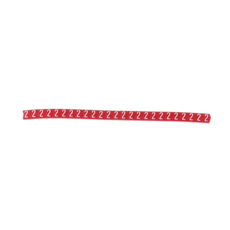 HellermannTyton Helagrip Slide-On Cable Marker, White Pre-Printed "2", 2 mm to 5 mm Cable Diameter, PVC Material, 901-10358