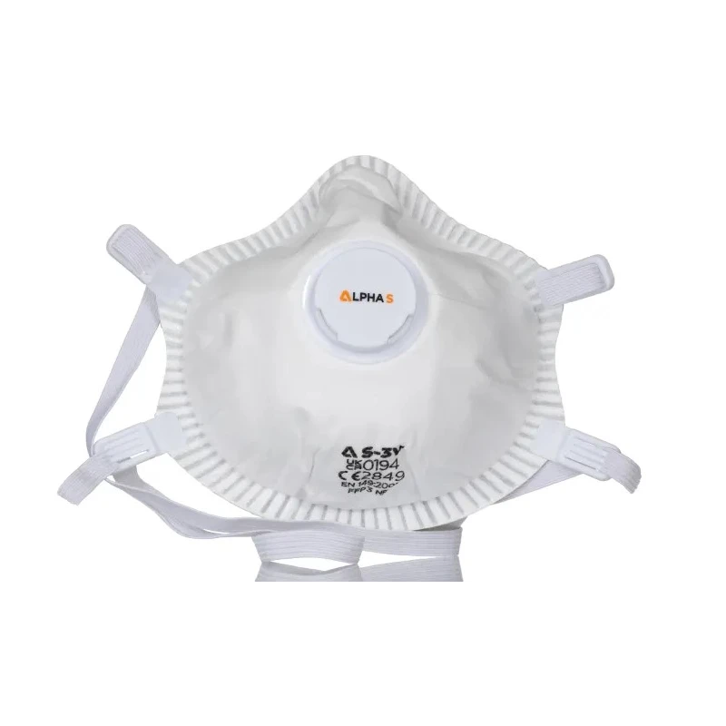 Skytec S-V3 Series FFP3 Valved Cup Face Mask, Molded, Adjustable Nose Clips, 20 Per Pack FFP3