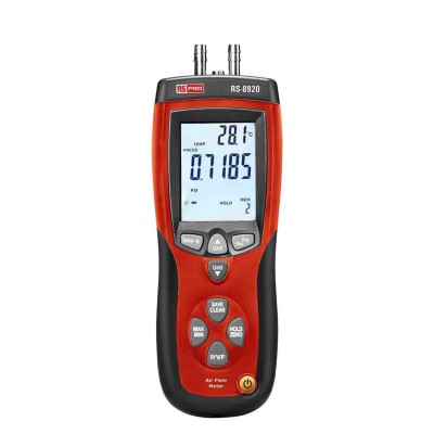 RS PRO Manometer with 2 Pressure Ports, Max Pressure Measurement 5000 Pa, Accuracy ±0.3%, LCD Backlight Display RS-8920